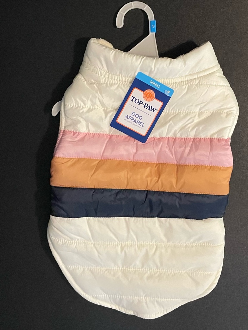 NWT TOP PAW PET CAT DOG PUFFER STRIPED JACKET